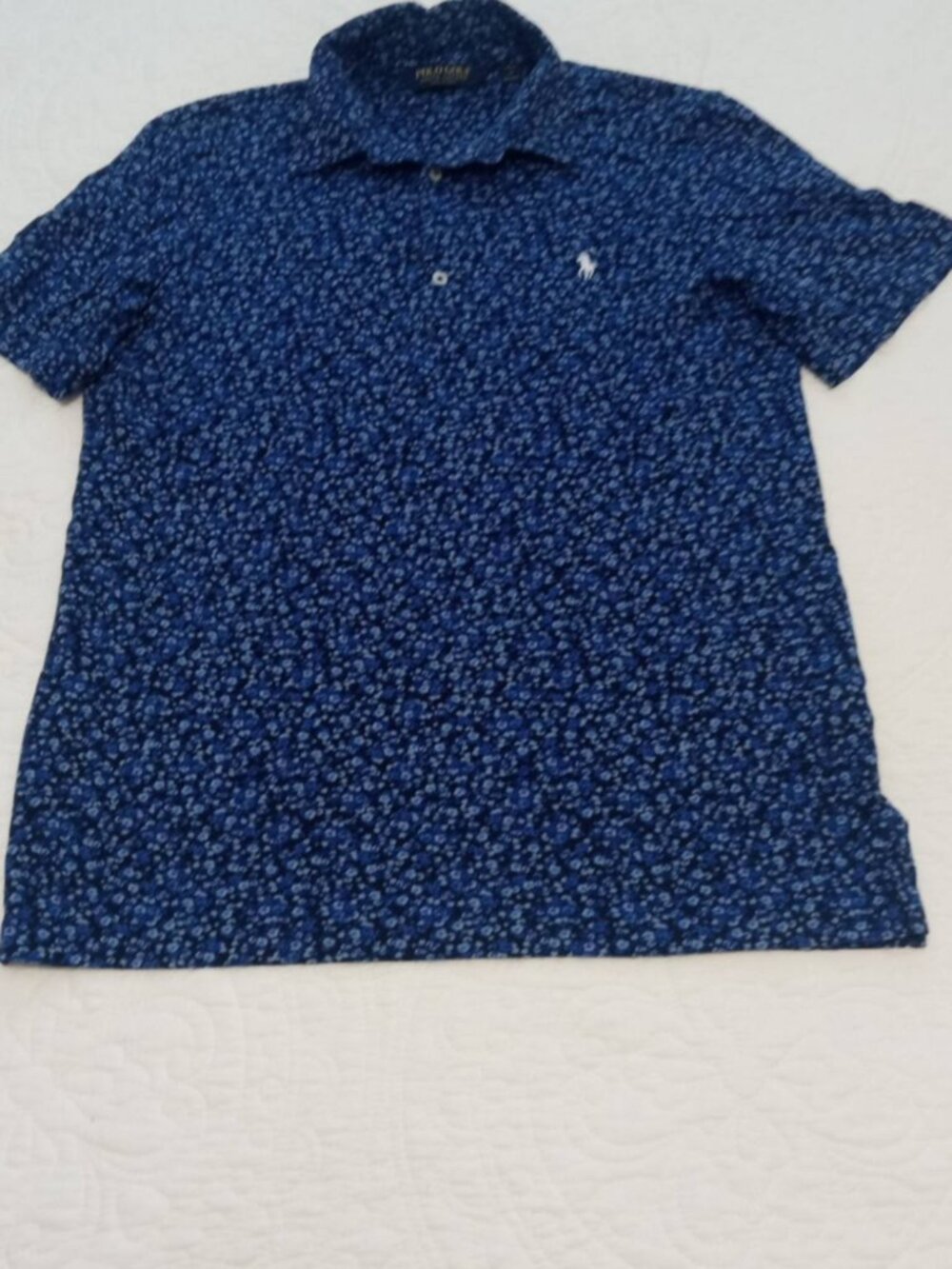 100% Cotton Ralph Lauren Polo shirt - Men, floral; Medium